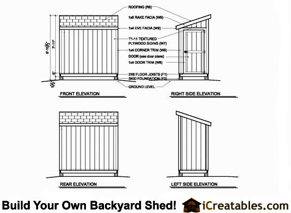 4x8 Lean To Shed Kit - Door on End - Parr Lumber