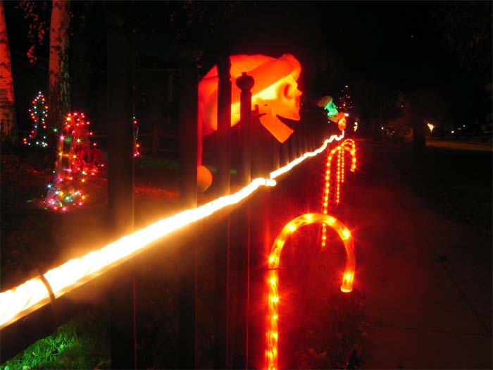 Christmas theme Halloween fence